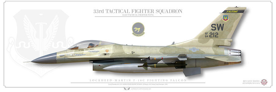 F-16C Fighting Falcon of the 33rd TFS Digital Art by Mads Bangsoe - Pixels