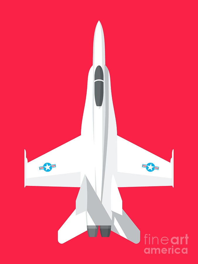 Jet Digital Art - F-18 Hornet Jet Fighter Aircraft - Crimson by Organic Synthesis