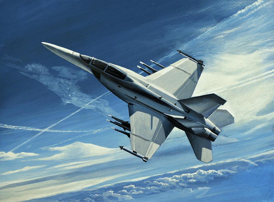 Jet Painting - F 18 Super hornet  by Atanasov Art