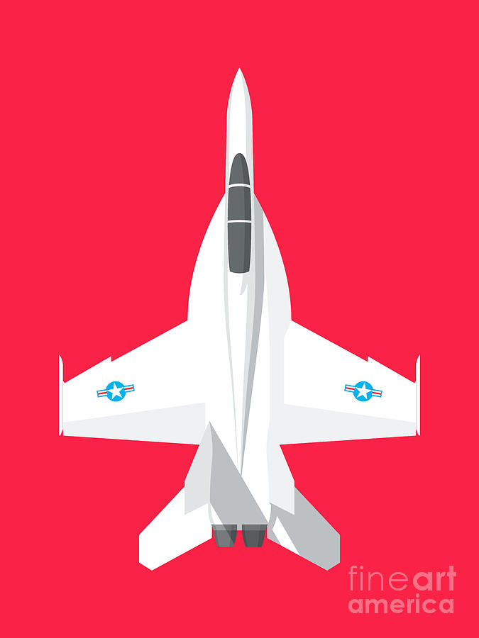 Jet Digital Art - F-18 Super Hornet Jet Fighter Aircraft - Crimson by Organic Synthesis