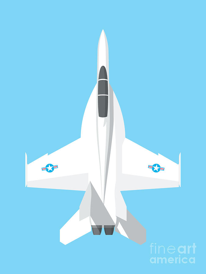 Jet Digital Art - F-18 Super Hornet Jet Fighter Aircraft - Sky by Organic Synthesis