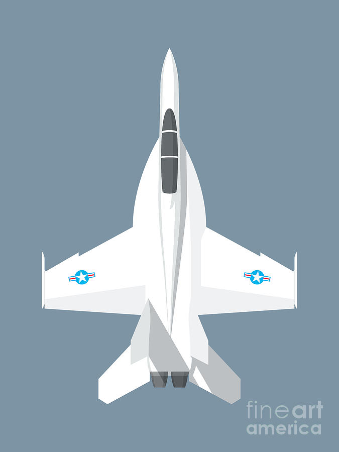 Jet Digital Art - F-18 Super Hornet Jet Fighter Aircraft - Slate by Organic Synthesis