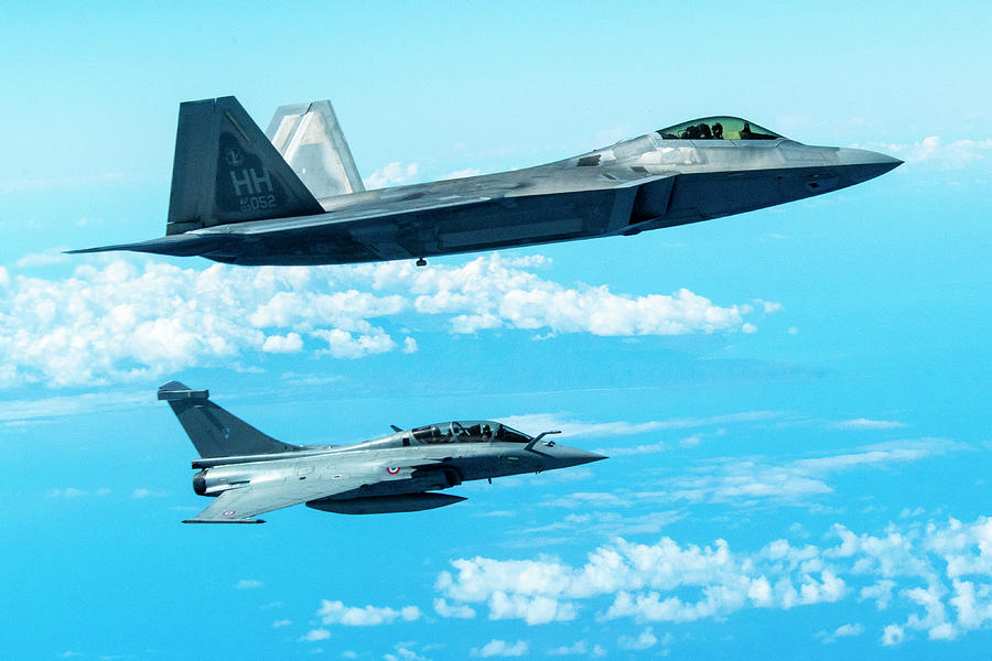 F-22 Raptor flies in formation Painting by Timeless Images Archive ...