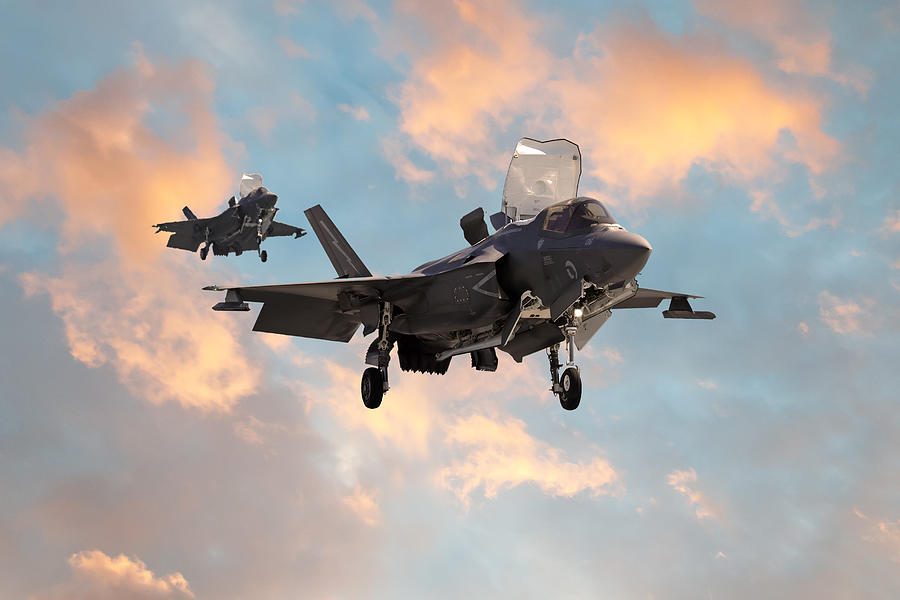 F-35 Lightnings Digital Art by Airpower Art