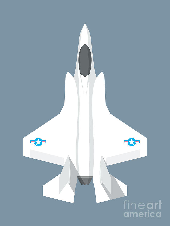 Jet Digital Art - F-35 Stealth Jet Fighter - Slate by Organic Synthesis