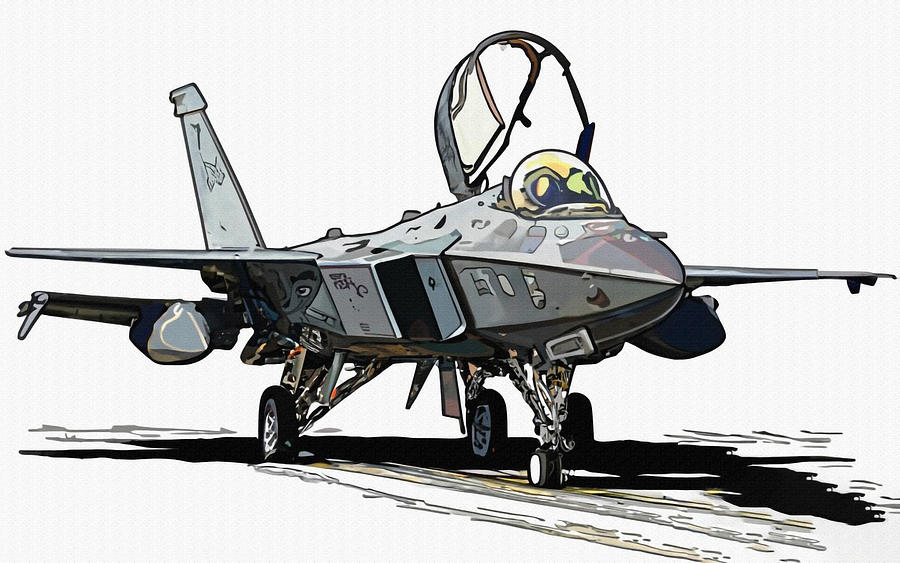 F 35 Us Air Force Vector Art F 35 Drawing Drawing by Lowell Harann ...