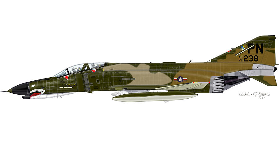 F-4E Phantom II 3dTFW Digital Art by Arthur Eggers