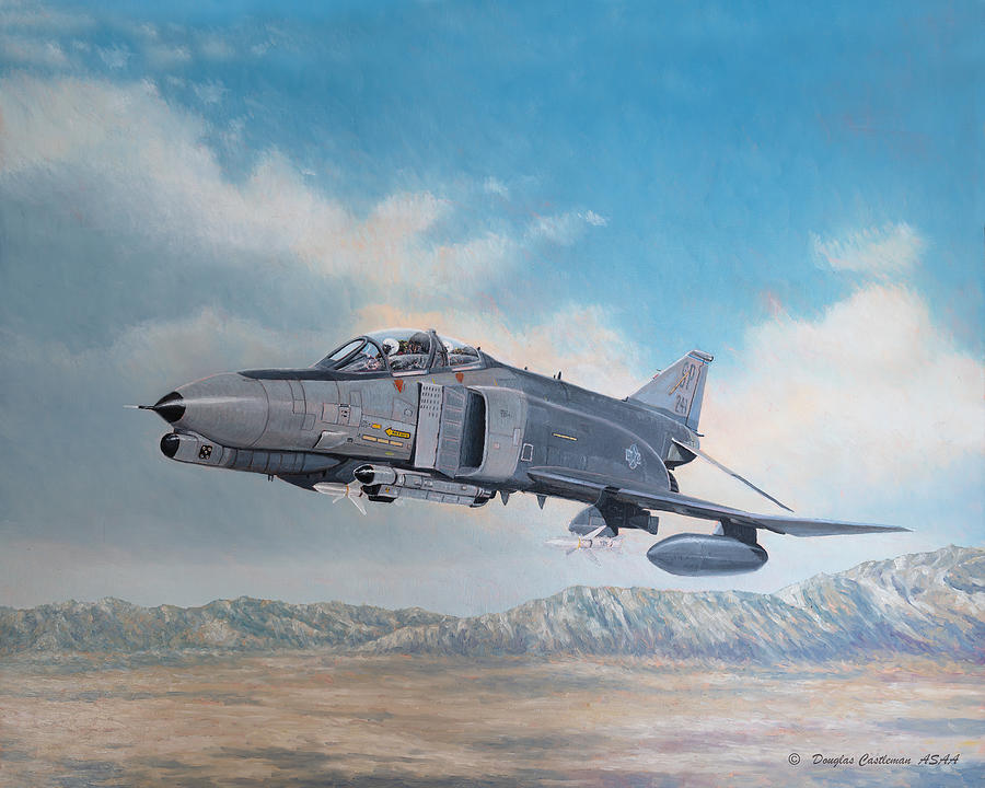 F-4G Wild Weasel Painting by Douglas Castleman