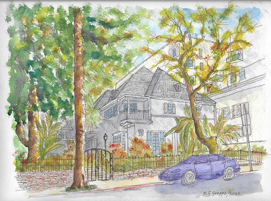 F. Scott Fitzgerald home in West Hollywood, California Painting by Carlos G Groppa
