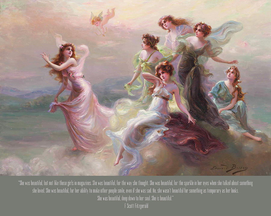 FS Fitzgerald She Was Beautiful Edouard Bisson Dance of the Nymphs Painting by Georgia Clare