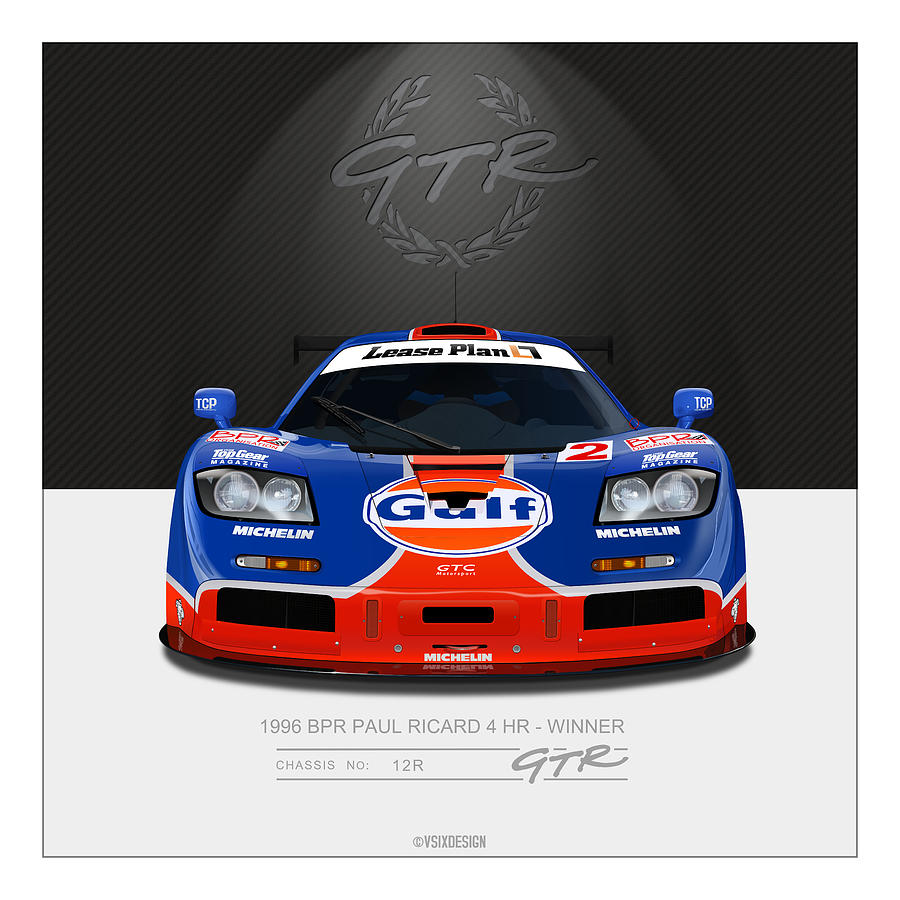 F1 Gtr 12r Digital Art By Vsixdesign