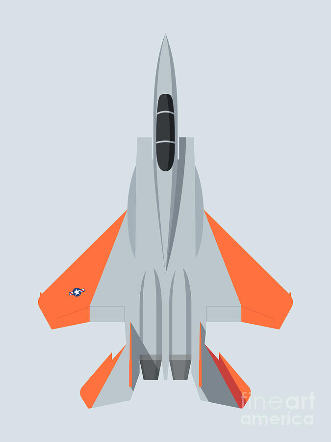 Eagle Digital Art - F15 Eagle Jet Fighter Aircraft - Prototype Grey by Organic Synthesis