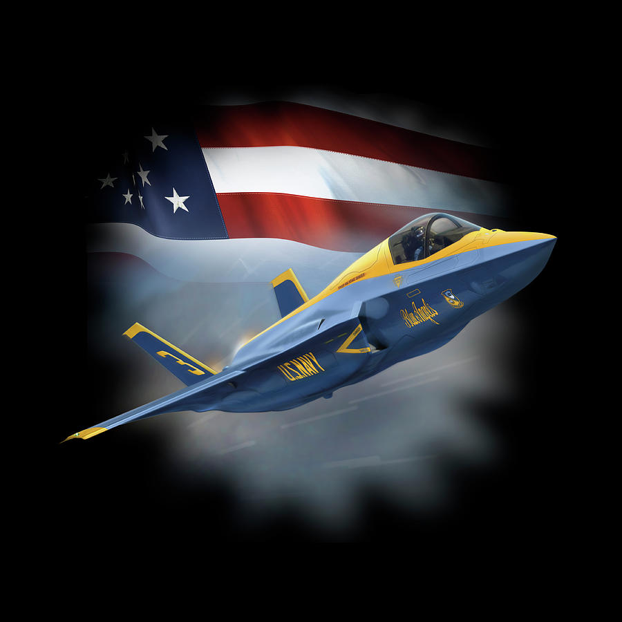 F35 Blue Angel Digital Art by John Fox - Pixels