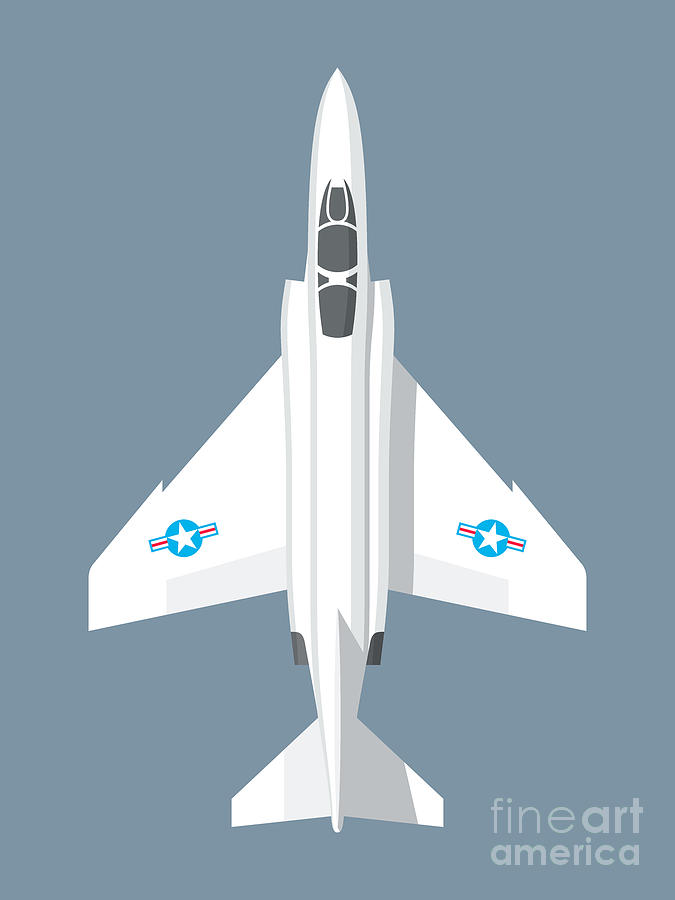 Jet Digital Art - F4 Phantom Jet Fighter Aircraft - Slate by Organic Synthesis
