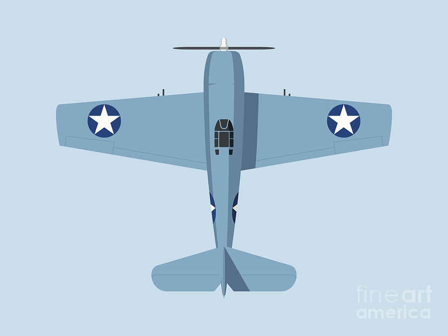 Fighter Digital Art - F6F Hellcat WWII Fighter Aircraft - Grey Landscape by Organic Synthesis