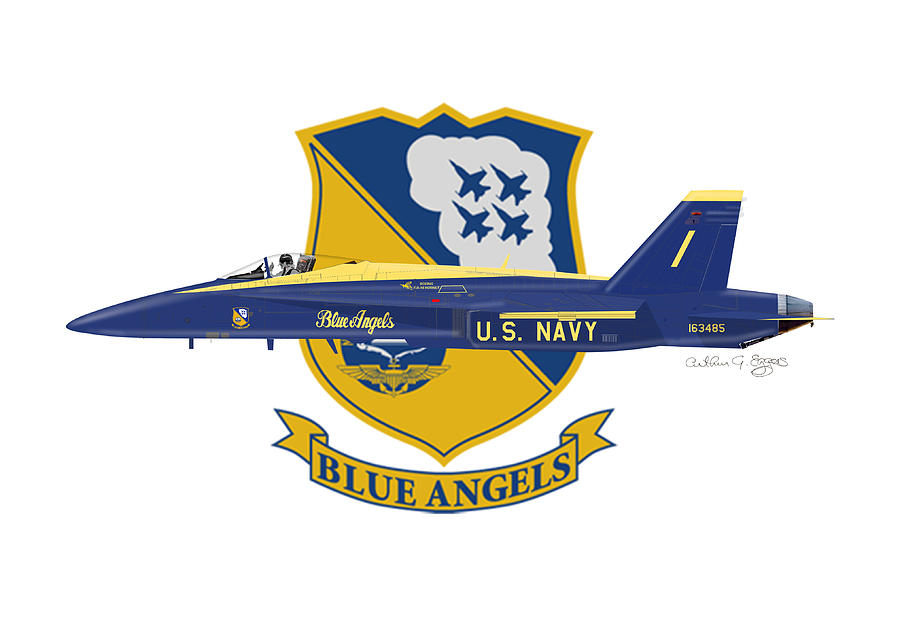 FA-18C Hornet Blue Angel#1 Digital Art by Arthur Eggers