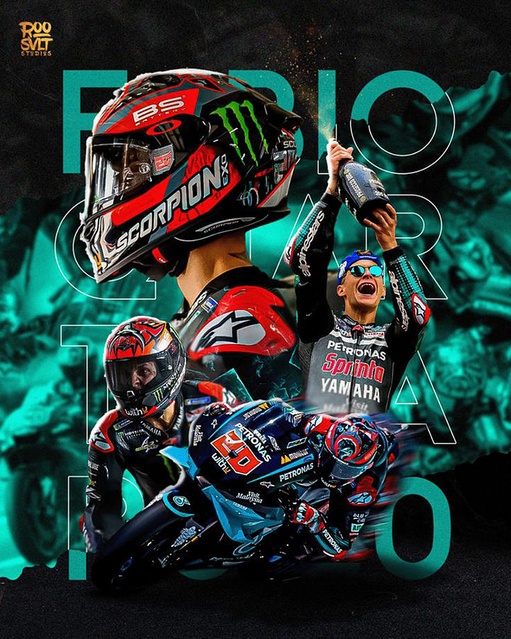 Fabio Quartararo Race Moto GP Digital Art by Regina Hewitt - Fine Art ...