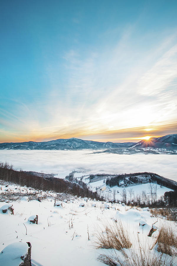 Fabulous cold sunrise in czech landscape Photograph by Vaclav Sonnek