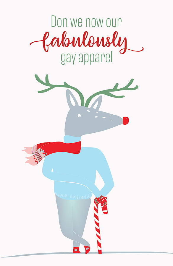 Christmas Digital Art - Fabulously Gay Holiday Greeting Card by Ink Well