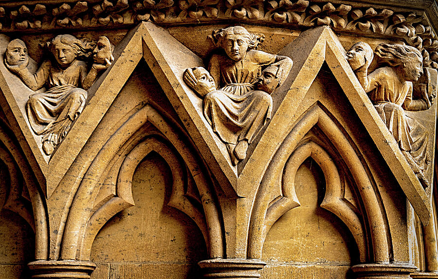 Facade Detail - Metz Cathedral, France Photograph by Elvira Peretsman