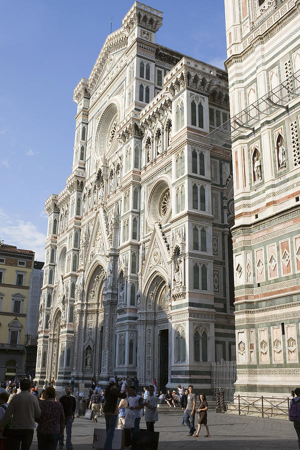 Facade of a church, Duomo Santa Maria del Fiore, Florence, Italy Photograph by Glowimages