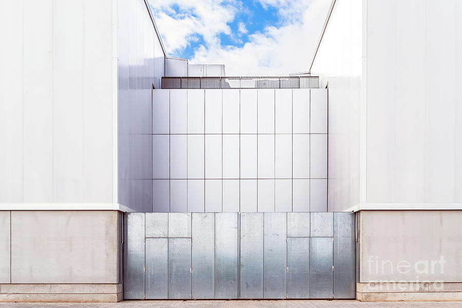 Facade Of A Door Of An Industrial Warehouse Made Of Gleaming Alu Photograph