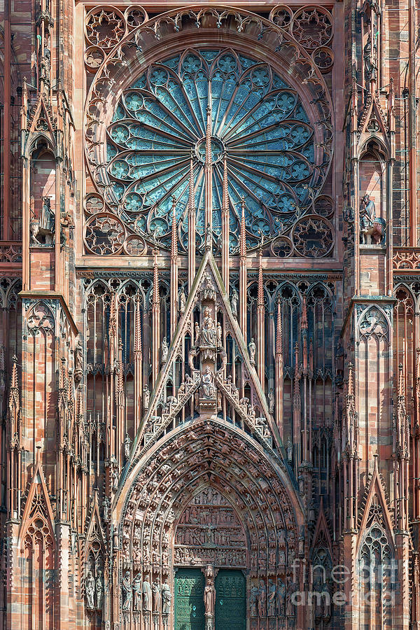 Facade of the cathedral of Strasbourg, France Photograph by Delphimages Photo Creations