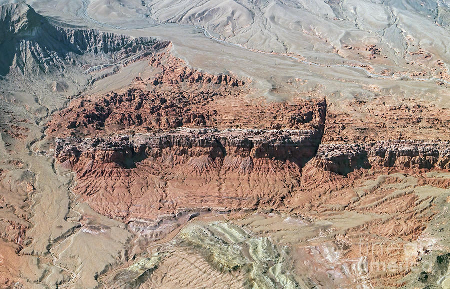 Face in Profile at Bowl of Fire in Moapa Valley, Nevada Aerial View Photograph by David Oppenheimer