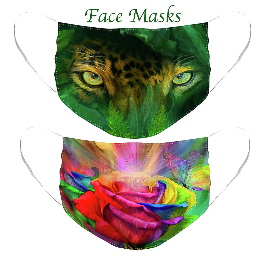 Face Masks Mixed Media by Carol Cavalaris