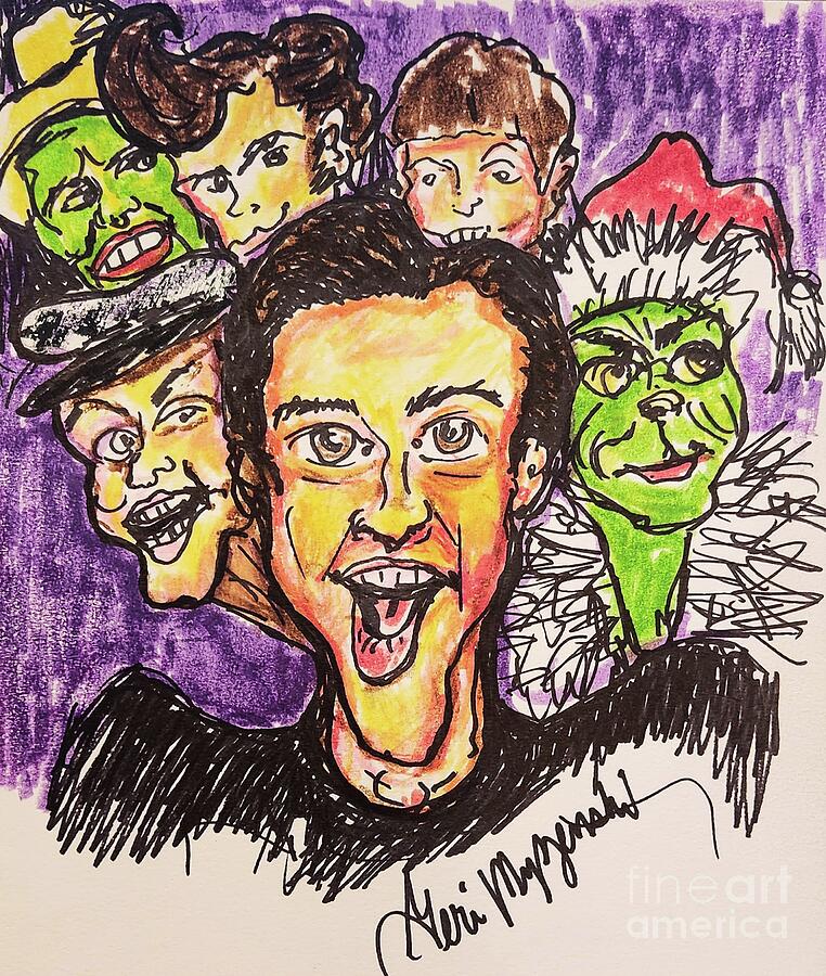 Faces Of Jim Carrey Mixed Media By Geraldine Myszenski Fine Art America