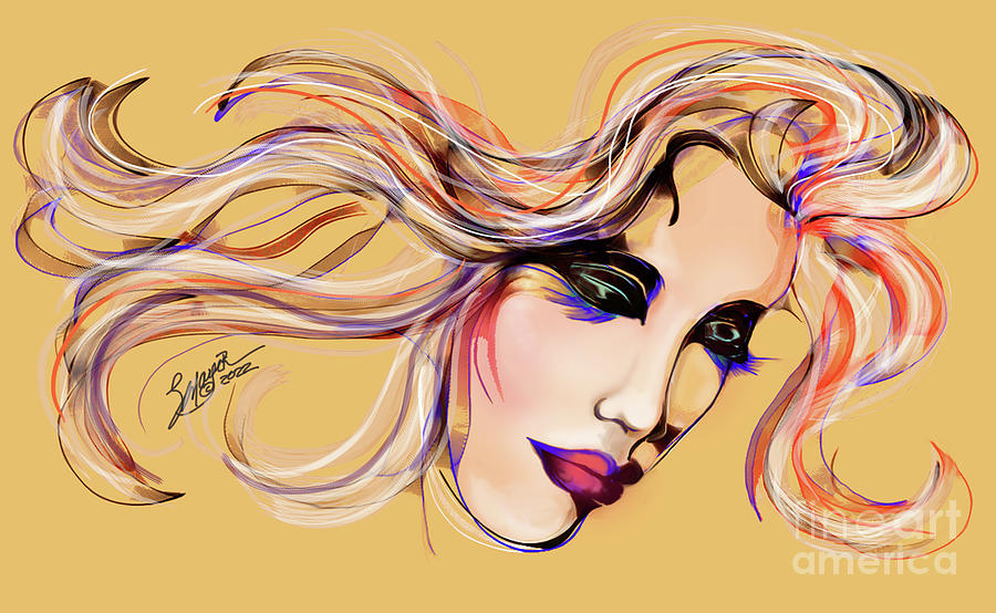 Face of Serenity by Stacey Mayer Digital Art by Stacey Mayer