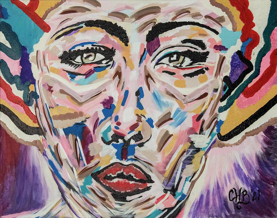 Face Says It All Painting by Chiquita Howard-Bostic