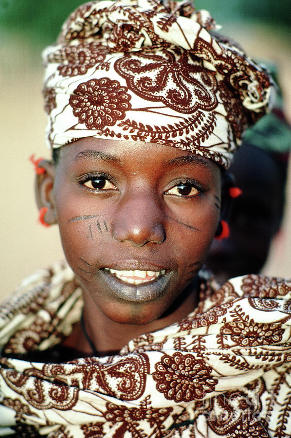 Face Tatoos of a Teen Girl in Burkina Faso Photograph by Wernher ...