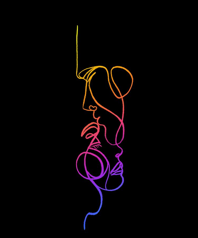 Faces in love artistic black version by Andrea Faces in love artistic black version by Andrea