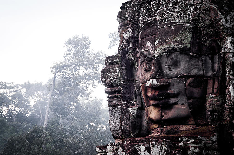 Faces of Bayon in Siem Reap Photograph by Arj Munoz
