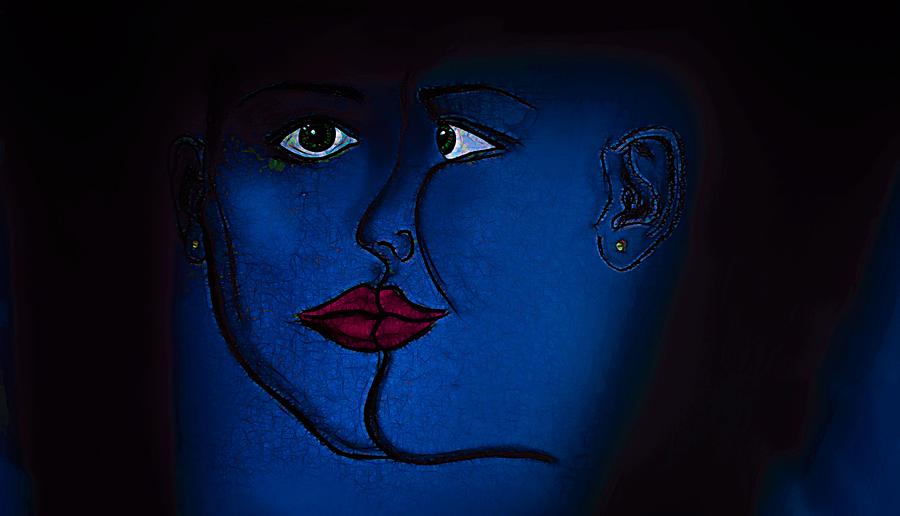 Faces The Blues Drawing by Joan Stratton