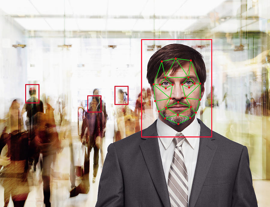 Facial recognition of Caucasian businessman Photograph by John M Lund Photography Inc