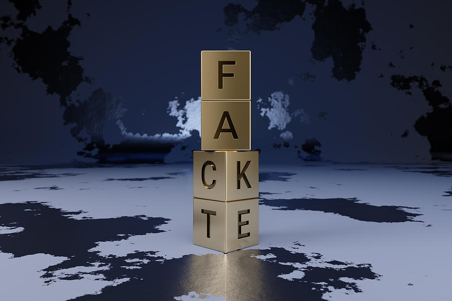 Fact or Fake Concepts with Golden Blocks Photograph by Constantine Johnny