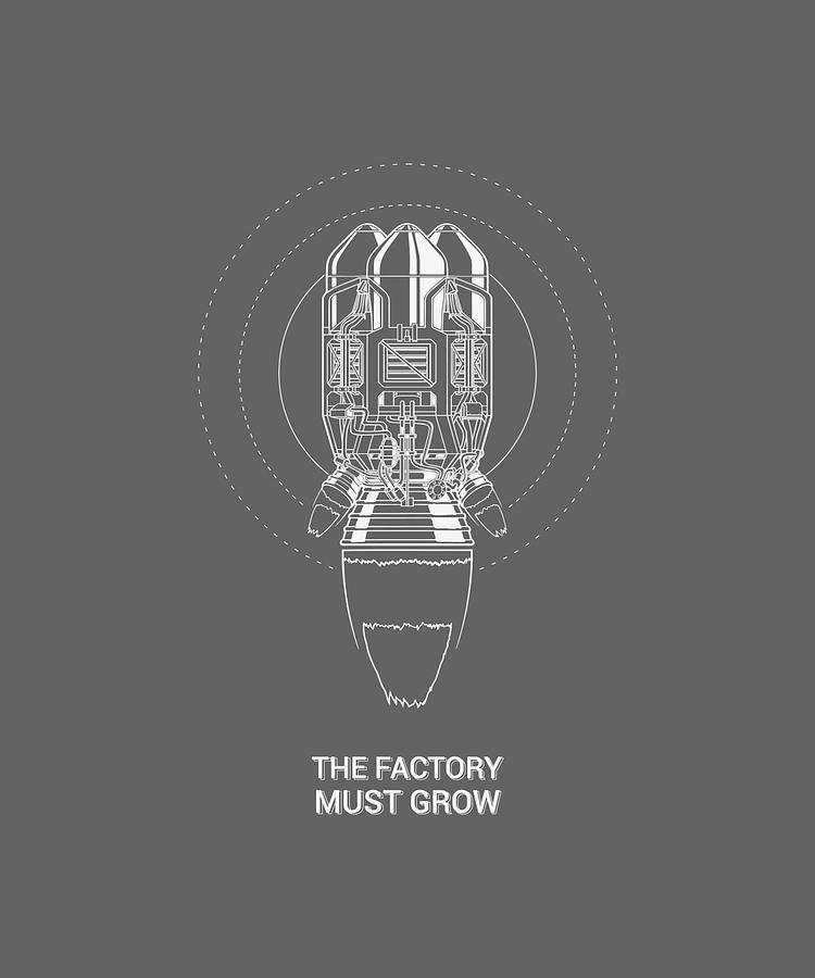 Factorio Rocket with The Factory Must Grow meme Painting by Sophia ...