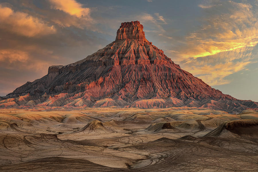 Factory Butte at Sunrise Photograph by John Wilbur Factory Butte at Sunrise Photograph by John Wilbur