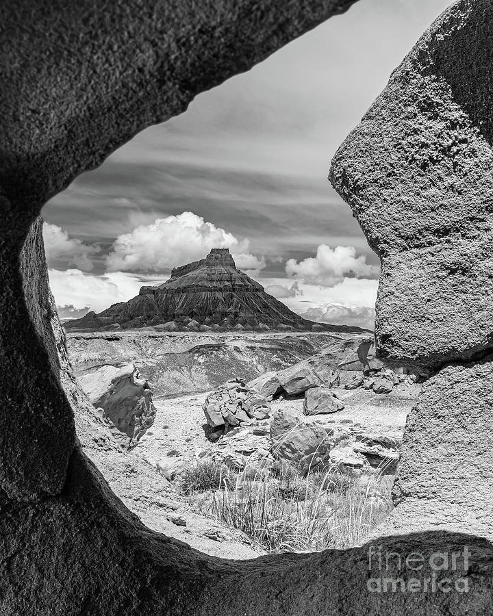Factory Butte in black and white Photograph by Henk Meijer Photography