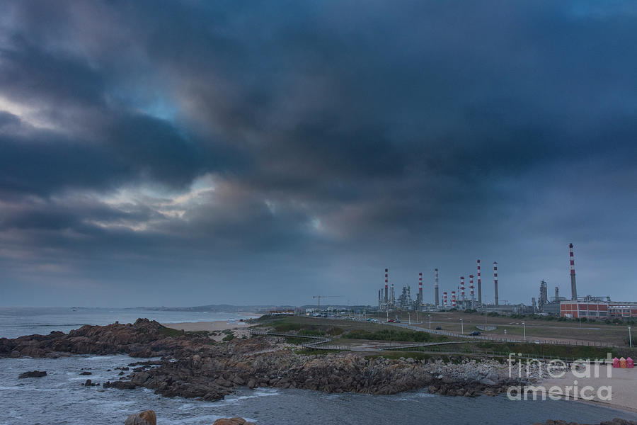 Factory next to the coast Photograph by Vicente Sargues