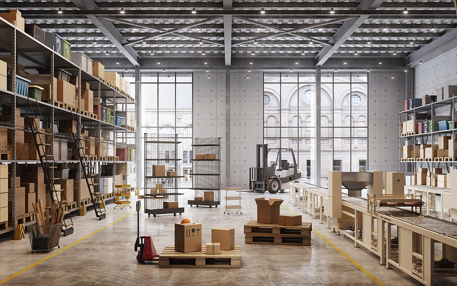 Factory warehouse interior Photograph by Alvarez