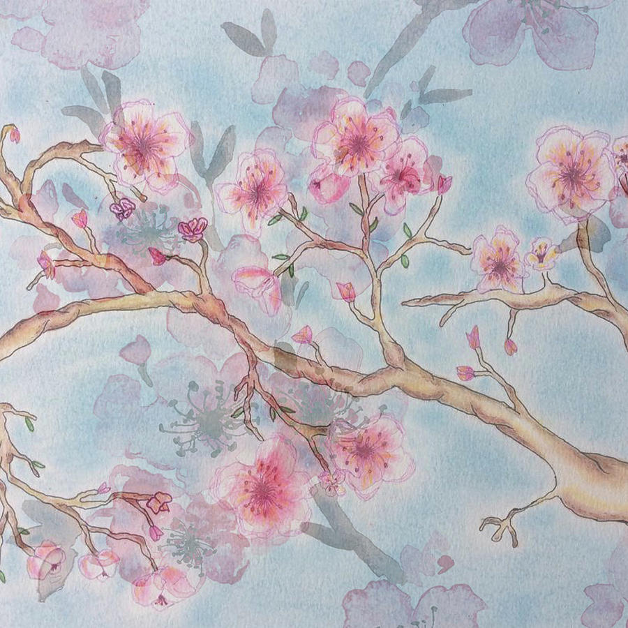 Faded Blossoms Mixed Media by Joanna Smith