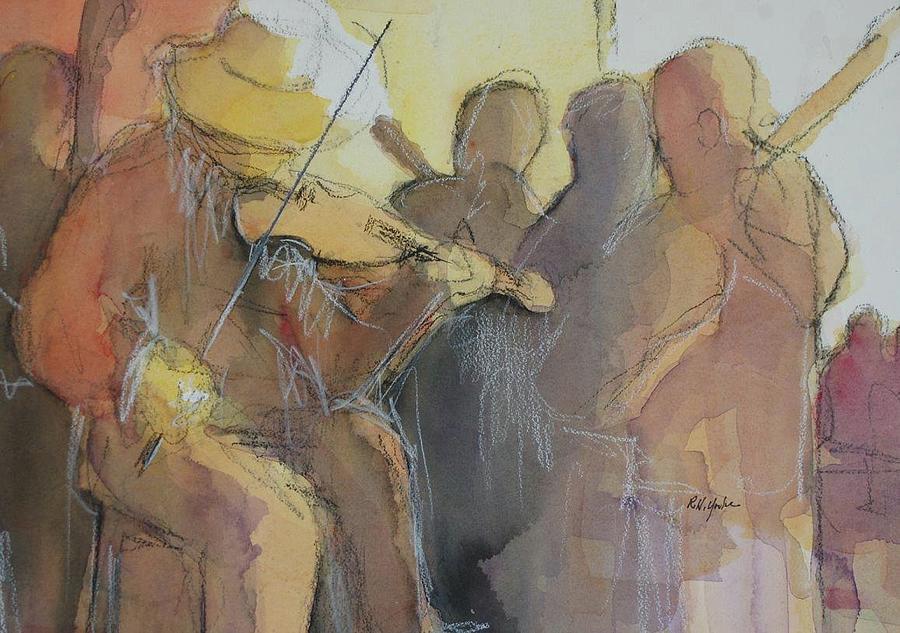 Fiddle Player Painting - Faded Love by Robert Yonke