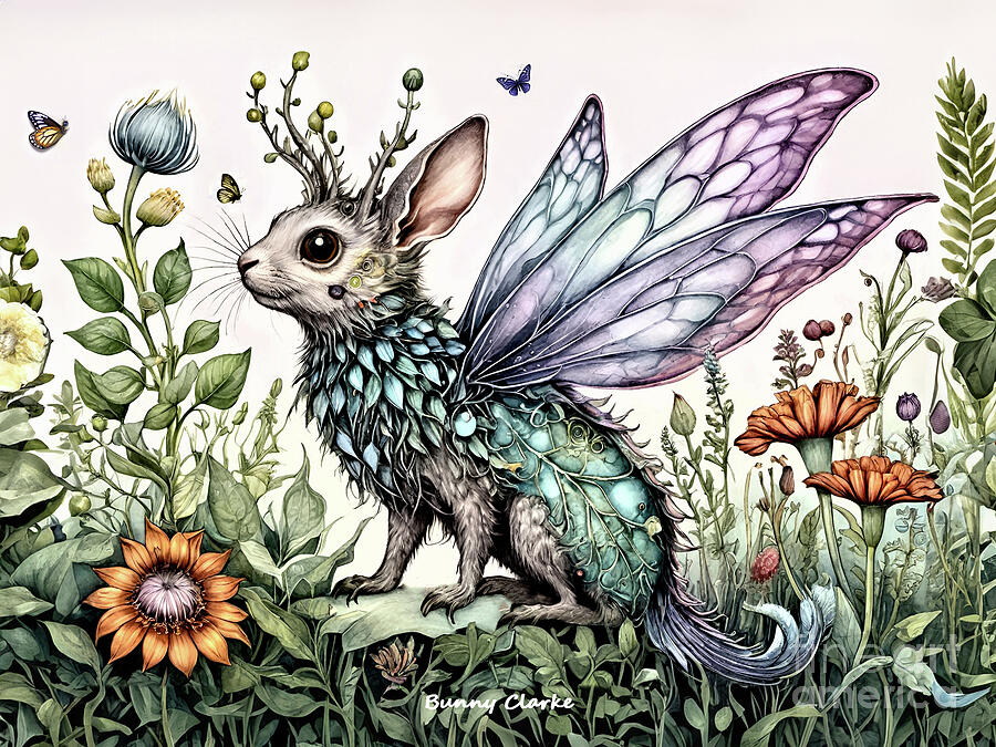 Fantasy Digital Art - Fae Rabbit by Bunny Clarke