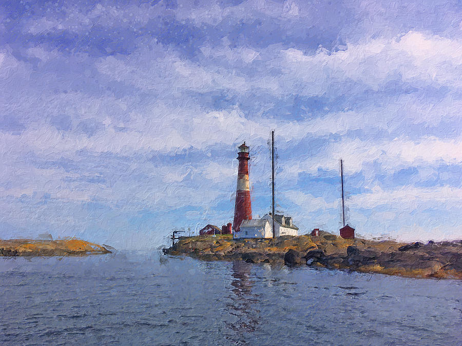 Faerder lighthouse Digital Art by Geir Rosset