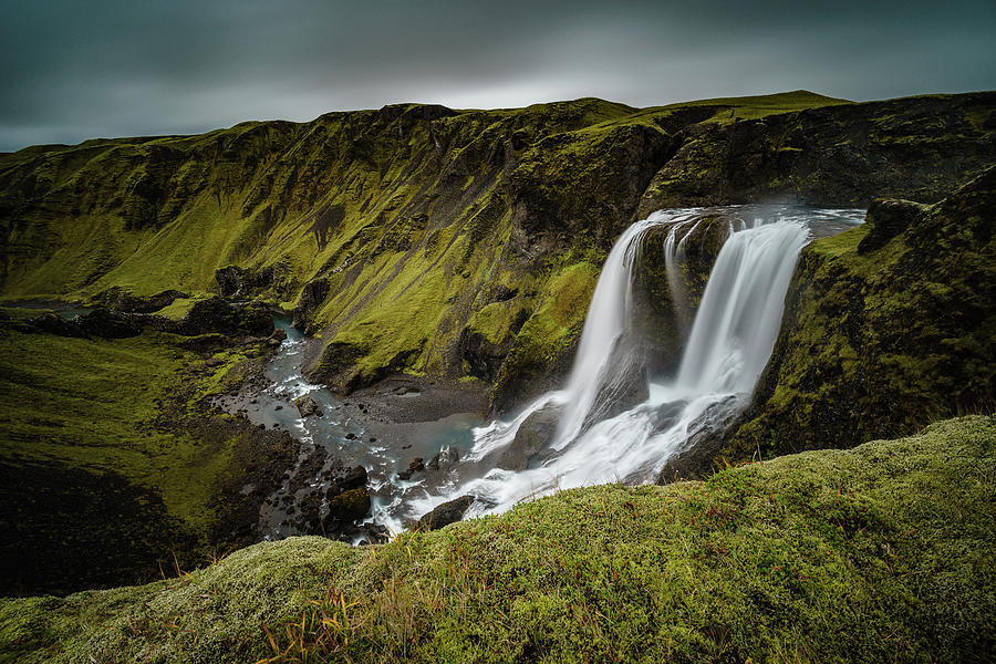 Fagrifoss waterfall Photograph by Alex Polo - Fine Art America