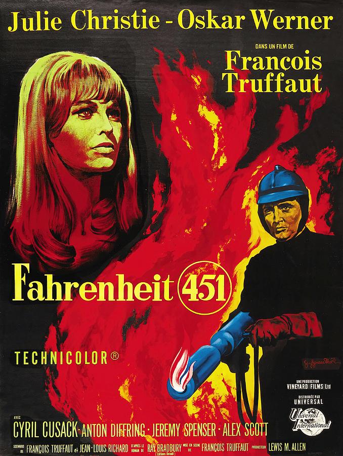 Vintage Mixed Media - Fahrenheit 451, 1966 - art by Guy Gerard Noel by Movie World Posters