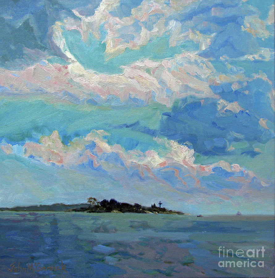 Fair Weather Clouds, Ten Pound Island Painting by John McCormick
